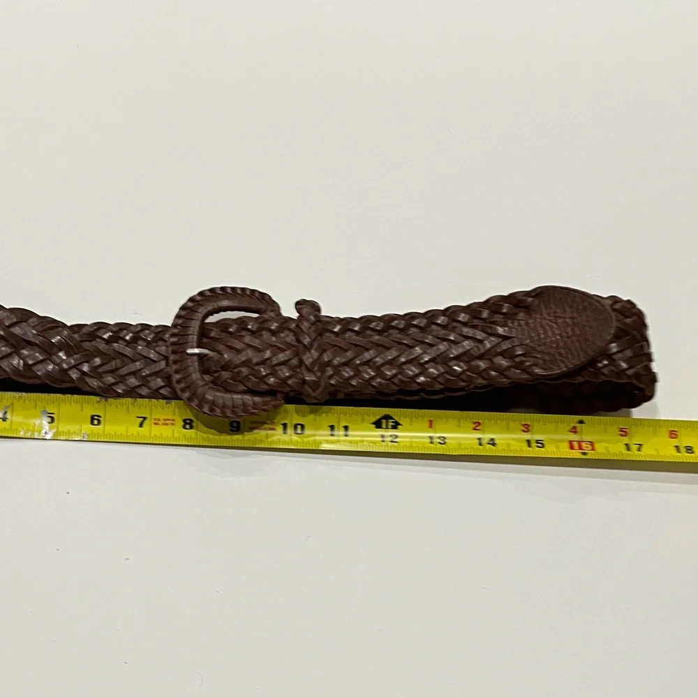 Abercrombie‎ & Fitch Brown Leather Woven Belt Sz. M/L